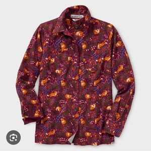 NWT Duluth Trading Co Women’s Free Swingin’ Fox Flannel Button-Up Shirt